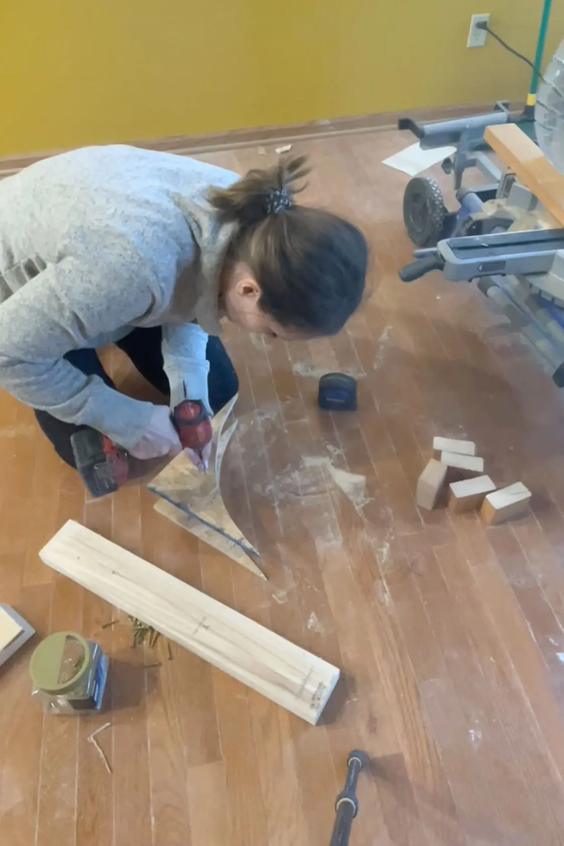 Framing in arched corners for an arched doorway.